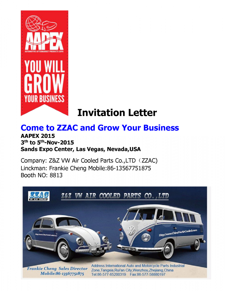 ZZAC will attend AAPEX 2015 in Las Vegas USA